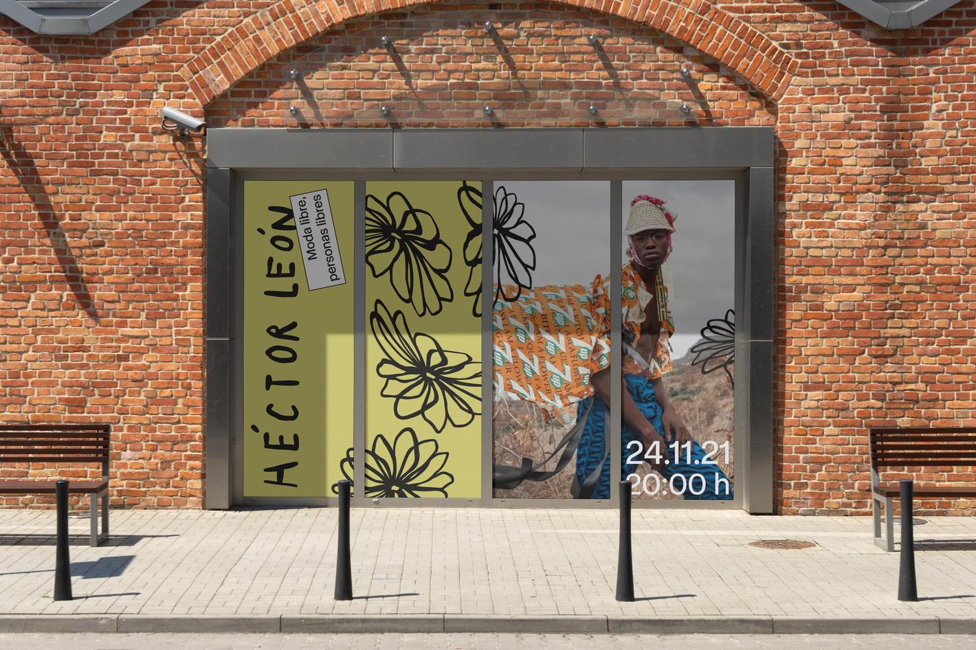 Window sign mockup